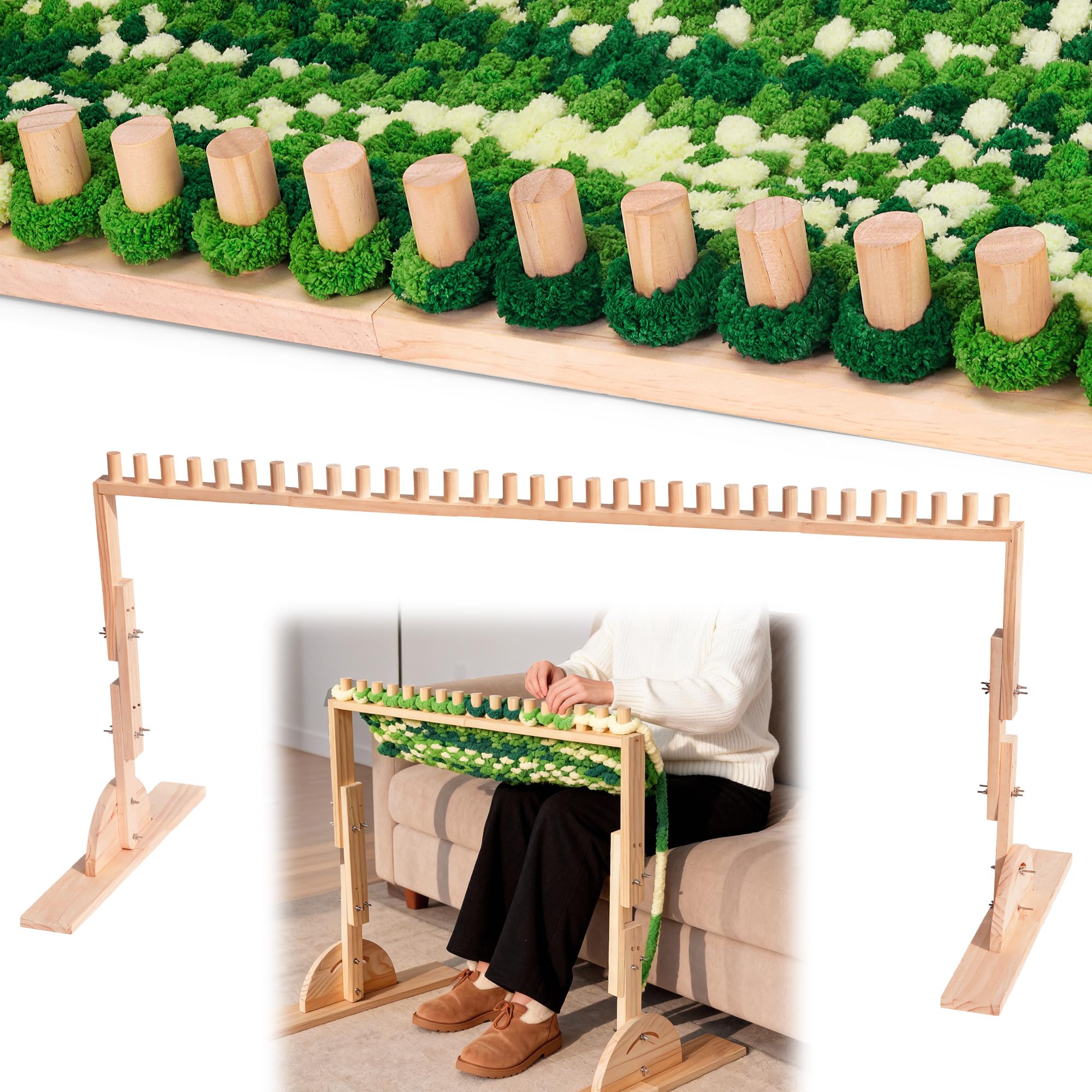 Photo 1 of 64-Inch Vertical Chunky Knitting Blanket Loom - Customizable Knitting Machine - Foldable & Portable Design Chunky Knit Blanket Loom - Beginner-Chunky Knitting for Beginners and Home Decoration