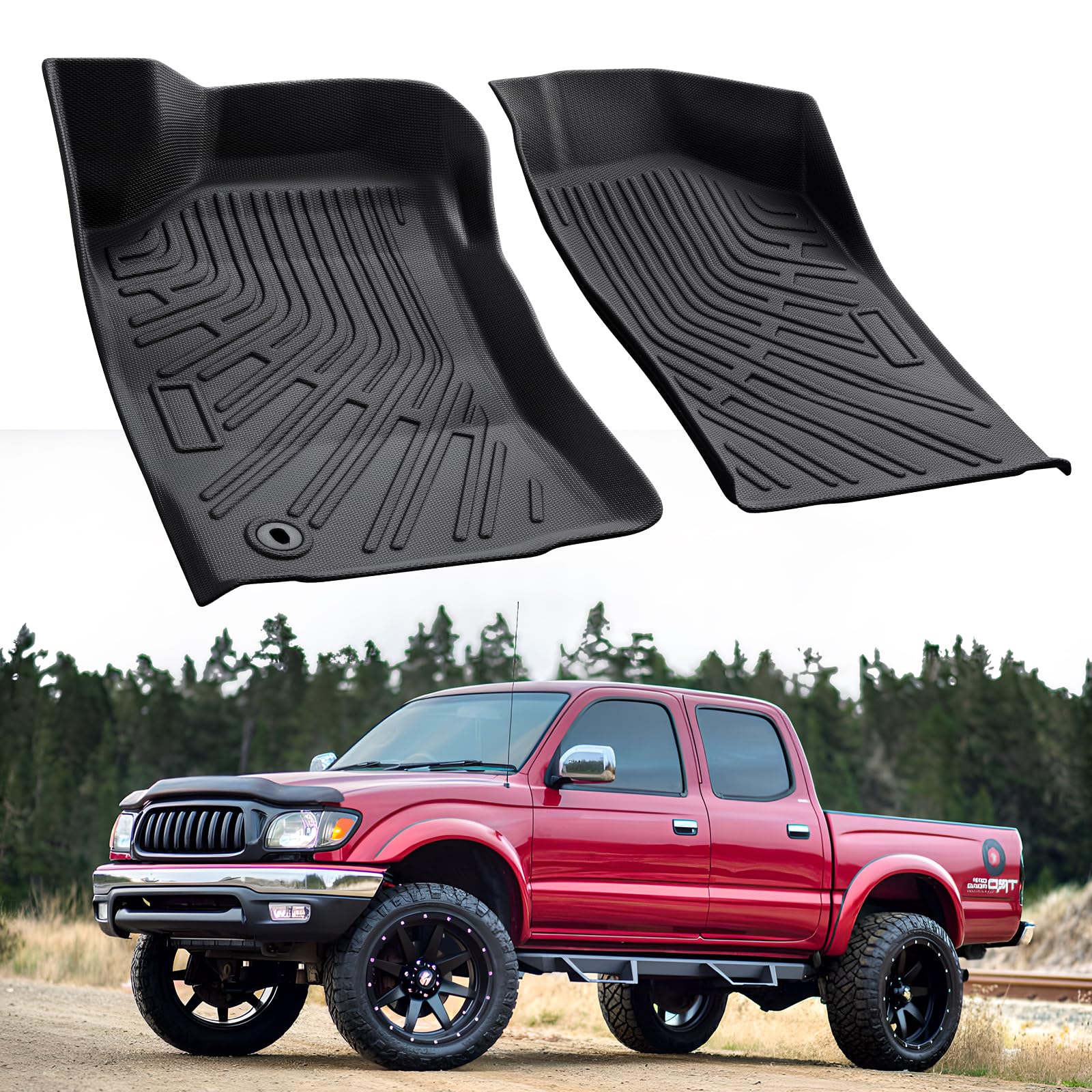 COTAZA Car Floor Mats for Toyota Tacoma 1995 2004 Not Fit Double Cab All Weather Custom Fit Heavy