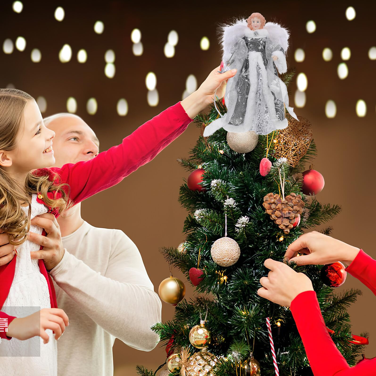 Kleine Engel-Statue als Baumspitze für Weihnachten Cartoon-Engel für Heimdekoration Schreibtisch-Dekoration Weihnachts-geschenkidea
