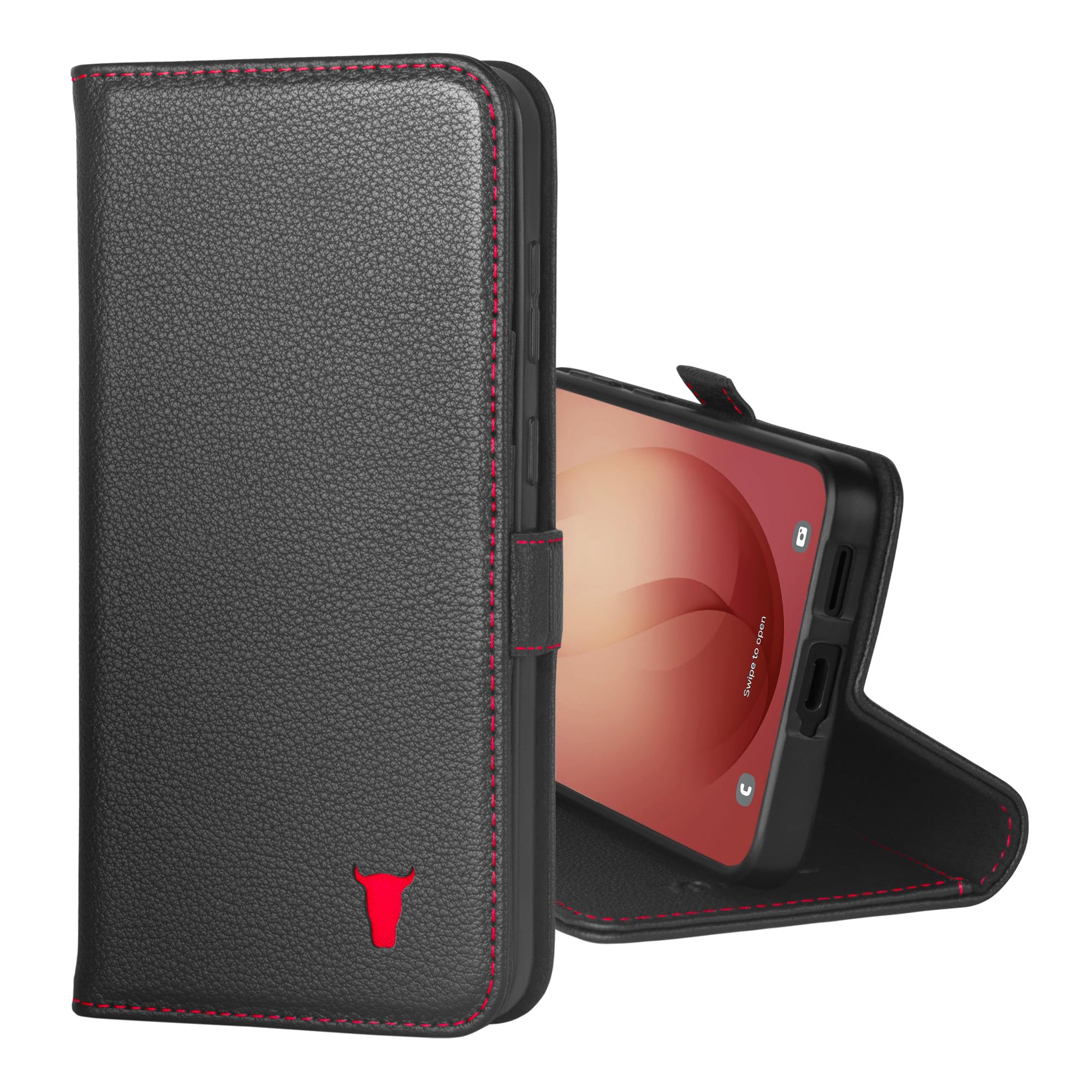 TORRO Hülle kompatibel mit Samsung Galaxy A57 5G 2026 - Premium Leder Hülle mit Standfunktion und Kartenfächern (Schwarz)