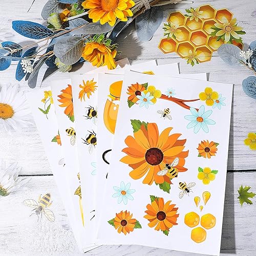 Miniatura 5 de 90 calcomanías para ventana de abeja, abeja, primavera, verano, abeja, ventana, flores, abejas, abejas, estáticas, removibles, panal de abejas,