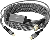 Vista 9 de Cable USB C a Ethernet de 15 pies, cable tipo C a RJ45, conectado directamente, red LAN Gigabit, compatible con Thunderbolt 3/4, para MacBook