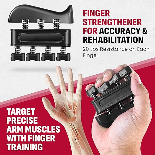 Miniatura 5 de Kit de entrenamiento de fuerza de agarre, paquete de 4 fortalecedores de agarre de mano con resistencia ajustable, ejercitador de antebrazo,