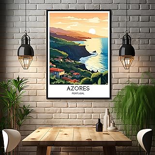 Azores Travel Poster Azores Travel Print Azores Island Print Azores Travel Azores Wall Art Azores Painting Azores Portugal Print Azores