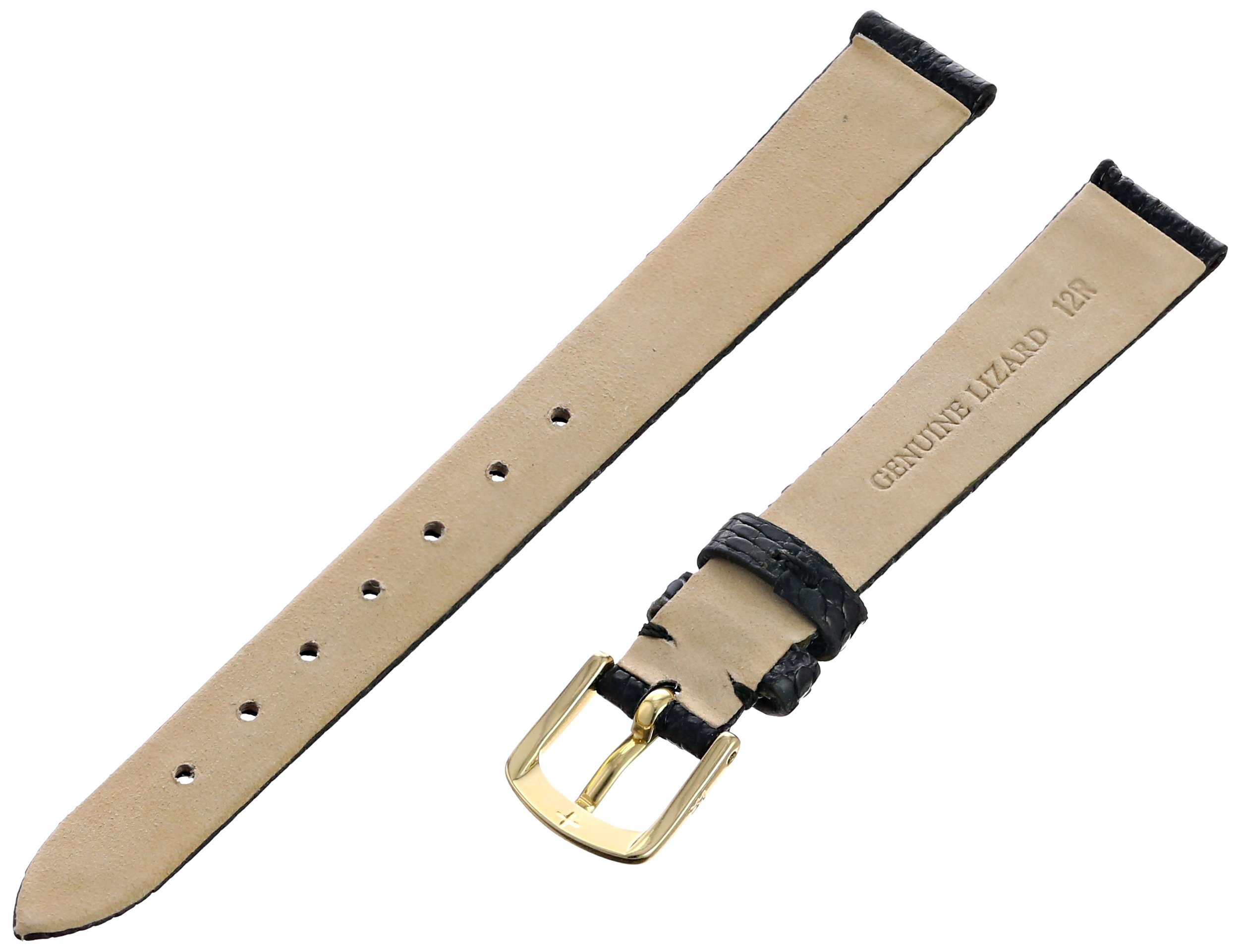 Hadley-Roma Women's 12mm Leather Watch Strap, Color:Black (Model: LSL700RA-120)