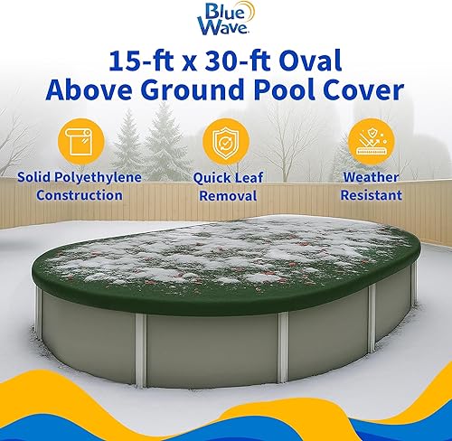 Miniatura 10 de Cobertor de piscina ovalado por encima del nivel del piso para el invierno, Verde bosque