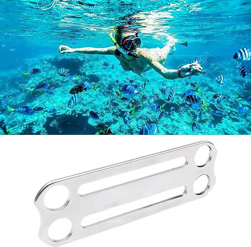 Miniatura 8 de Buceo Cinturones de peso Slide Keeper Correa de acero inoxidable con anillo en D Cinturones de arnés de retenedores Tapones Piezas de apnea Arnés de