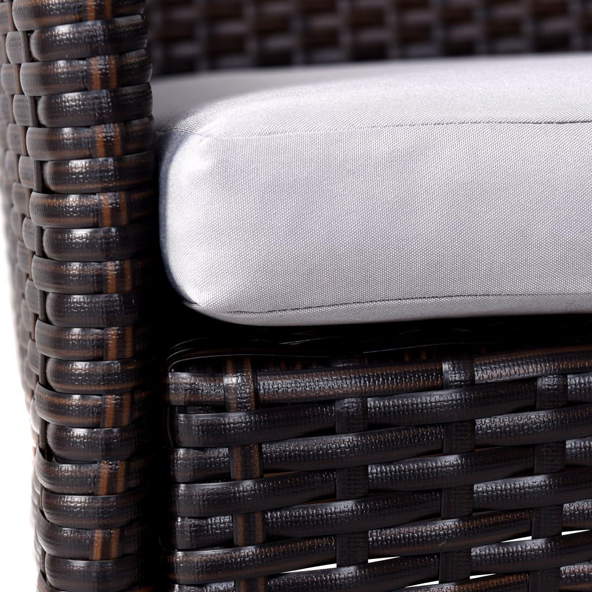 ReunionG 2PCS Patio Rattan Chairs, Furniture Armchair Set with Removable Cushions, Garden, Balcony, Pool Modern Rattan Armchair Set, Outdoor Wicker Chair Set (Brown)