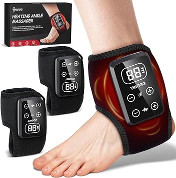 YINGGG 2PCS Foot Massager - 3-in-1 Cordless Foot & Ankle Massager with 5 Heat Levels & 3 Vibration Modes, Portable Ankle Heating Pad for Home Travel -YA01