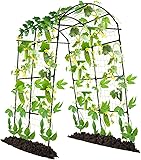 Lalahoni Garden Arch Trellis for Climbing Plants Outdoor, 7.8 Feet Tall Metal Large Archway Arbor Trellis Vine Plant Vegetables Squash Pumpkin Peas Beans Cucumber for Garden Raised Bed, Black Arch...