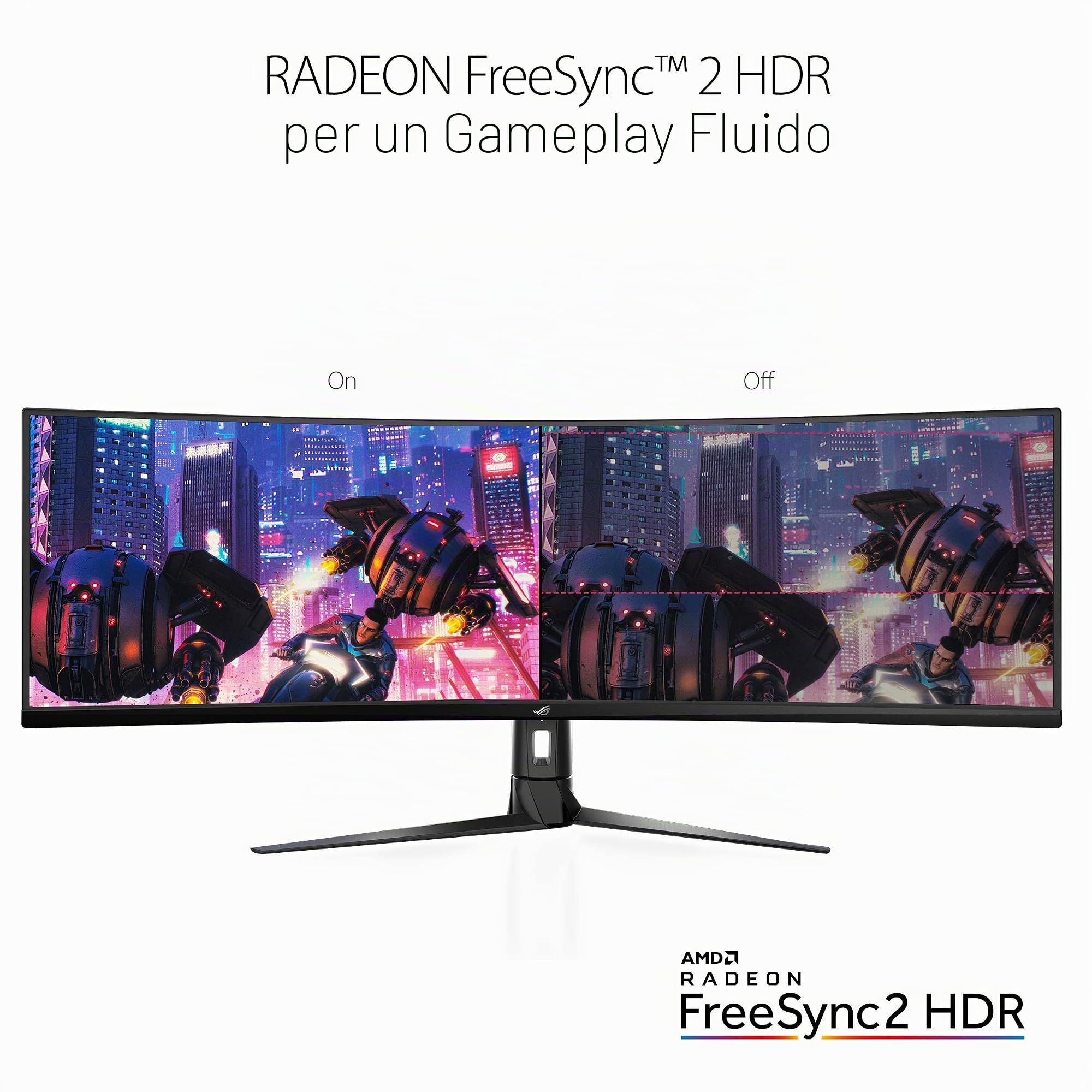 ASUS ROG Strix XG49VQ Monitor curvo da gioco FreeSync da 49 pollici 144Hz Dual Full HD HDR Eye Care con DP HDMI Nero