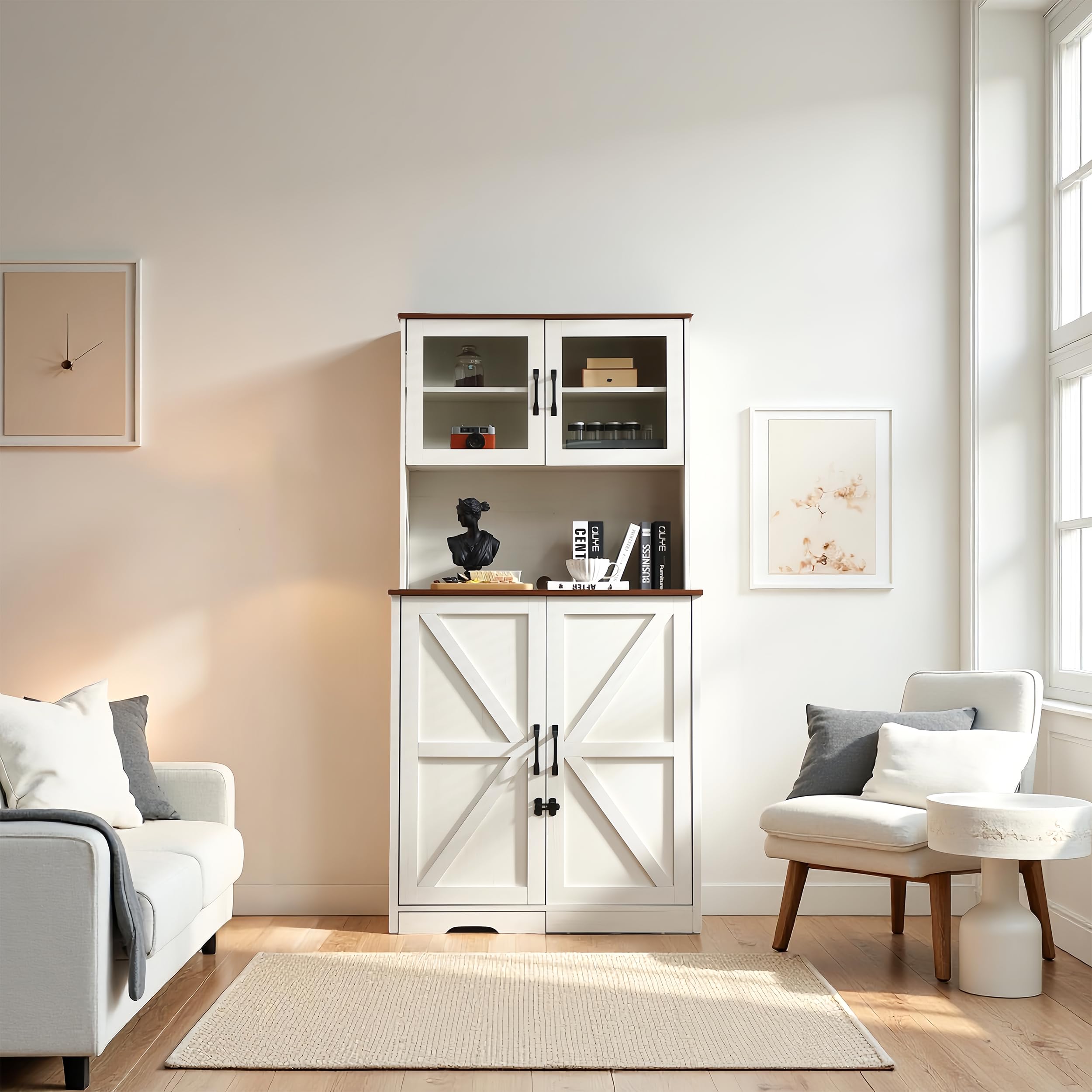 Sylvan Gravity Extra-Large Enclosure for Self-Cleaning Cat Litter Boxes, Wooden Cat Litter Furniture with LED Lighting, a Adjustable Shelf and Doors - image 4