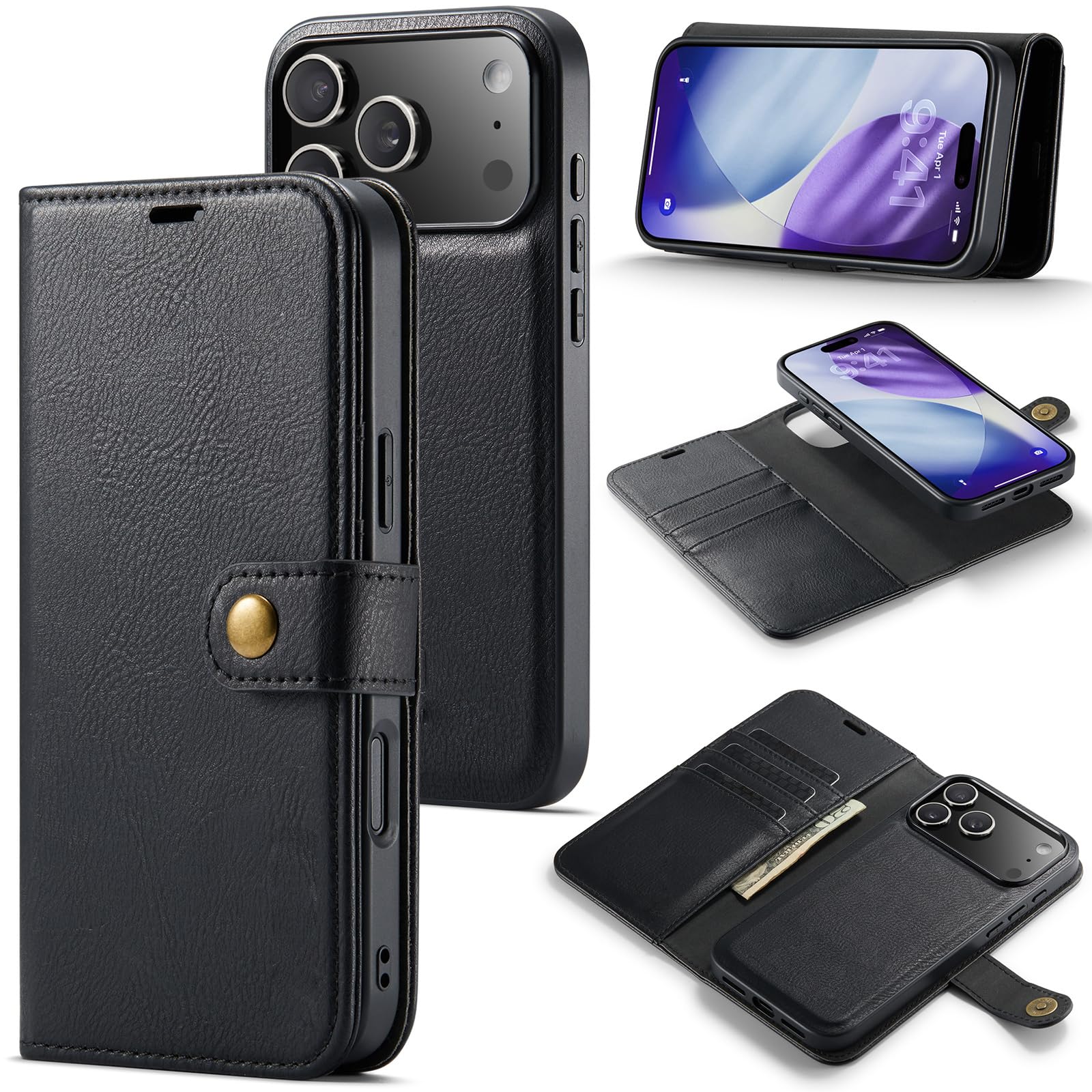 Étui portefeuille iPhone 17 Pro amovible Asuwish pour simplifier vos déplacements - 8