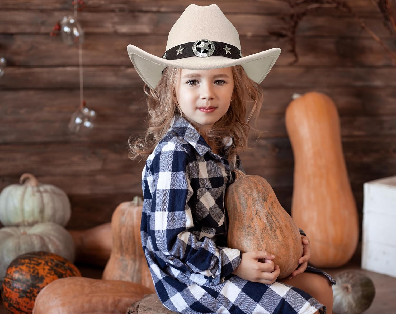 Jastore Kids Cowboy Hat for Girls Boys Western Cowboy Cowgirl Hat with Star Buckle Belt - Image 7