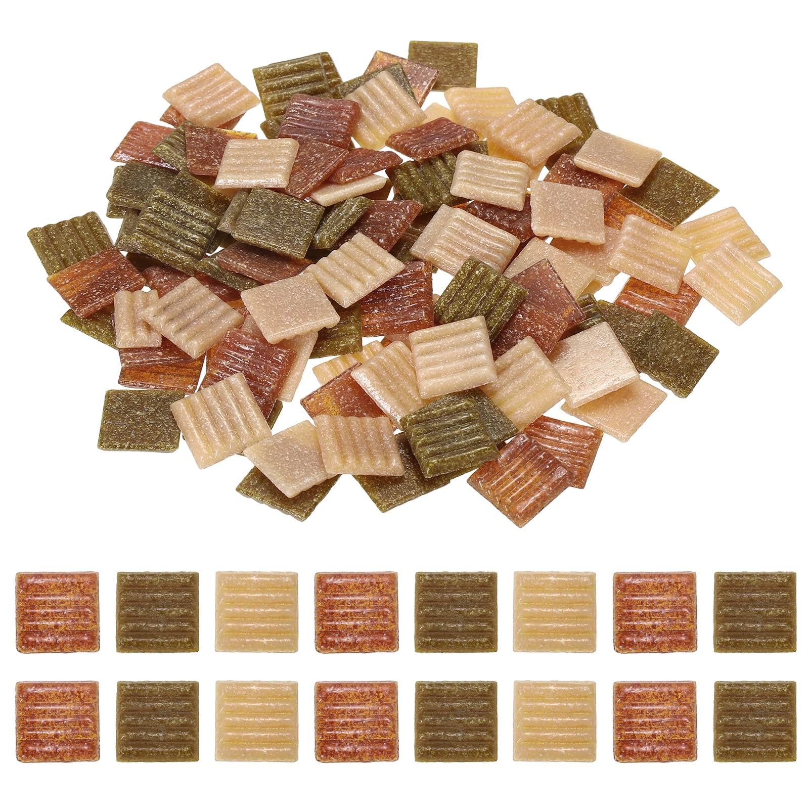 sourcing map 200g/0.44LB Quartz Mosaic Tiles for Crafts Bulk, 3/4" Colorful Square Mosaic Glass Pieces Supplies for Home Art Craft DIY Projects Vase Wall Decoration, Mix Orange
