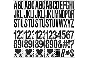 220pcs Easy Stick On 3 Inch Bold Black Letters and Numbers Make Art Fun