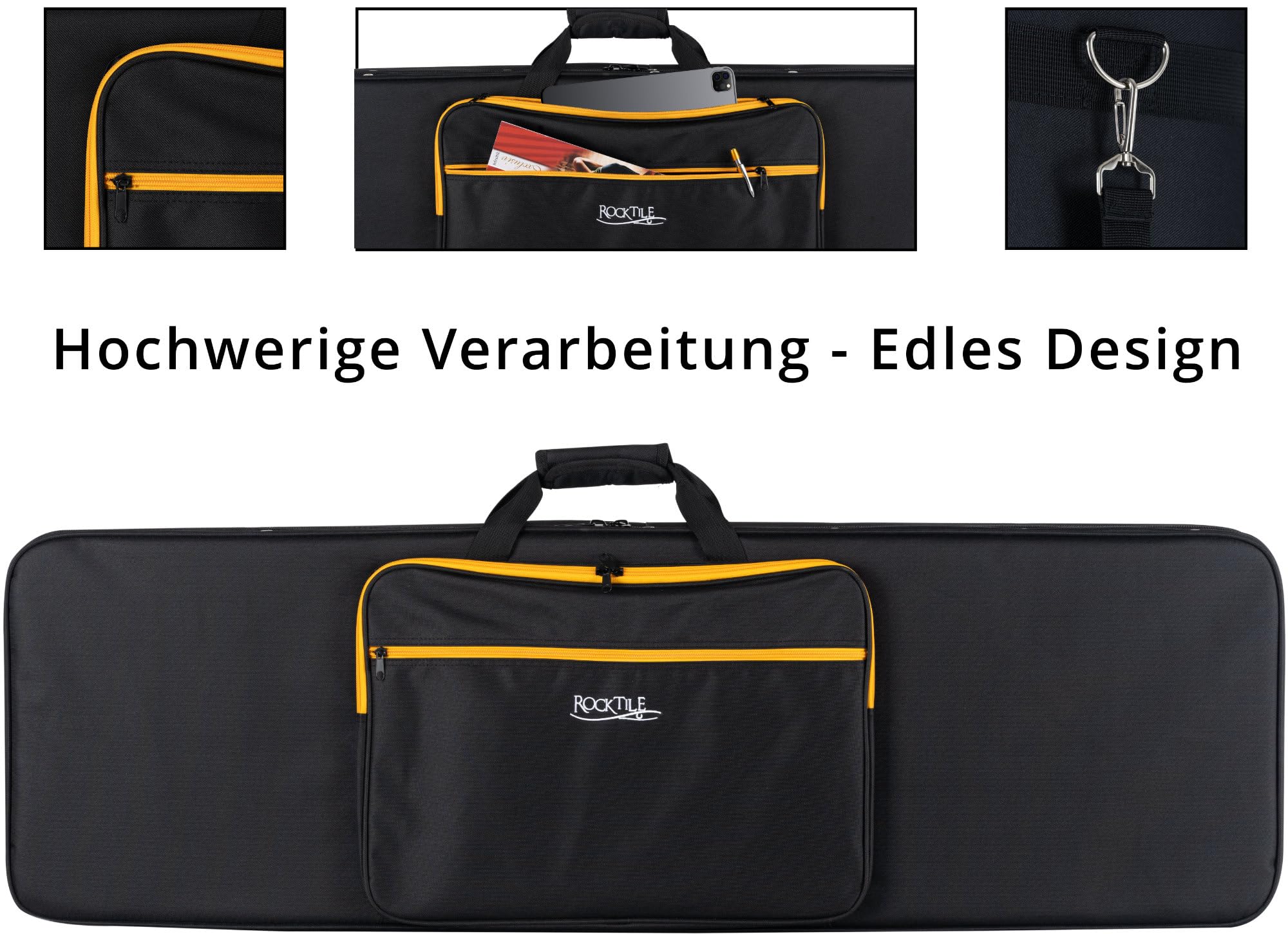 ROCKTILE EBSCR-2122BK Softcase per basso elettrico - Valigia leggera e maneggevole per tutti i bassi elettrici comuni (4/5 corde)