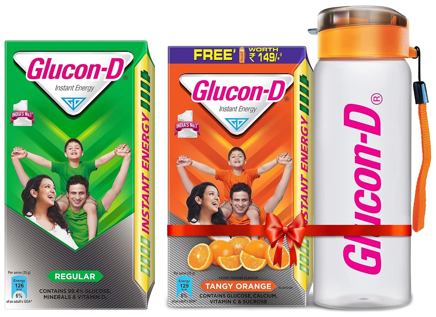 Glucon-D Instant Energy Health Drink Tangy Orange - 1kg Refill with free bottle & Instant Energy, Regular Pack - 1 kg - Review, Price and Buying Guide