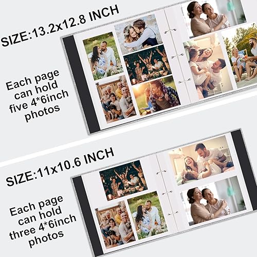 Miniatura 4 de Álbum de fotos grande autoadhesivo de 40 páginas, álbumes de recortes de 3 anillos con capacidad para fotos de 8 x 10, 5 x 7, 4 x 6, libro de