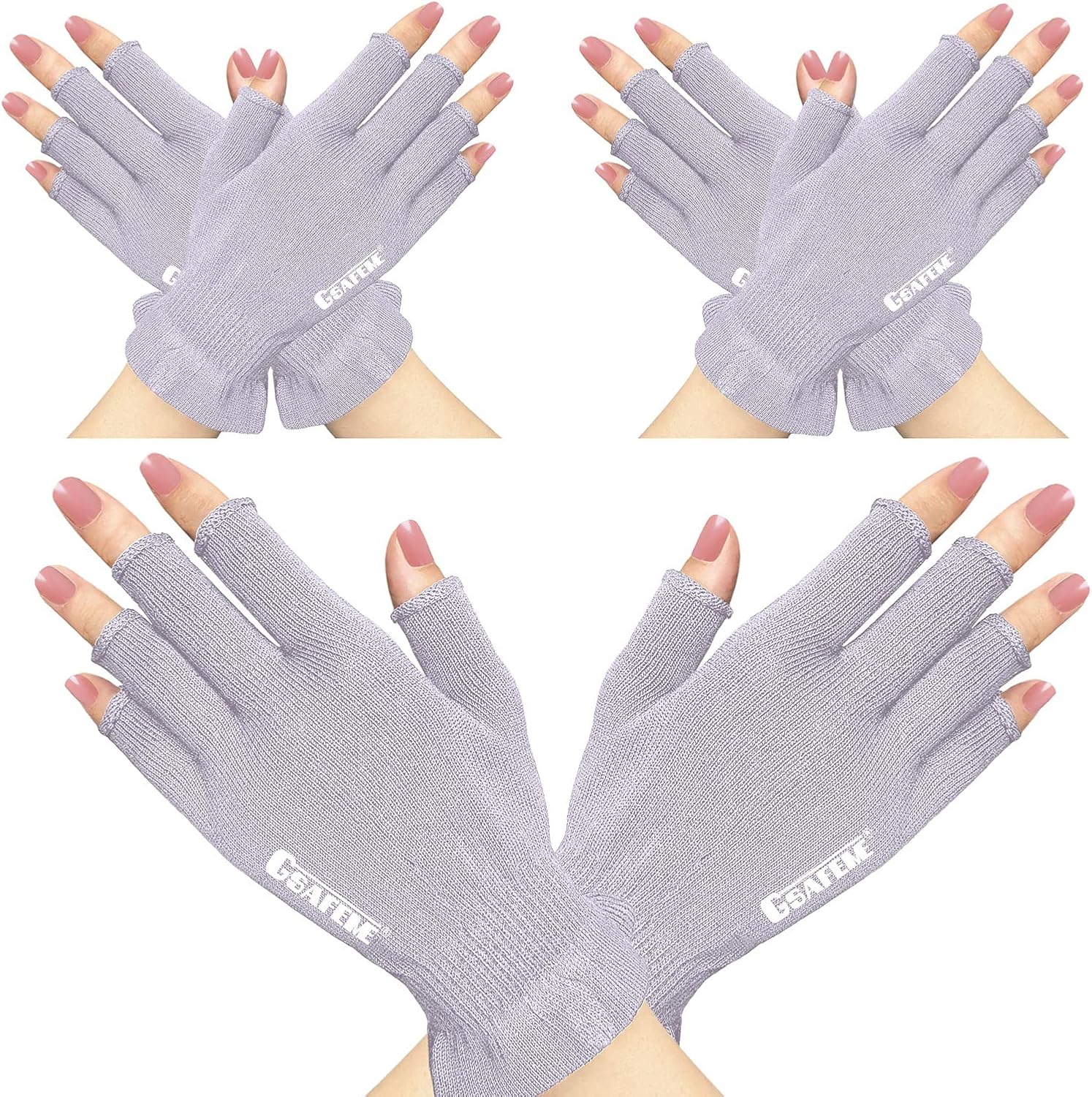 GSAFEME Cotton Gloves for Dry Hands Fingerless Touchscreen Moisturizing Gloves