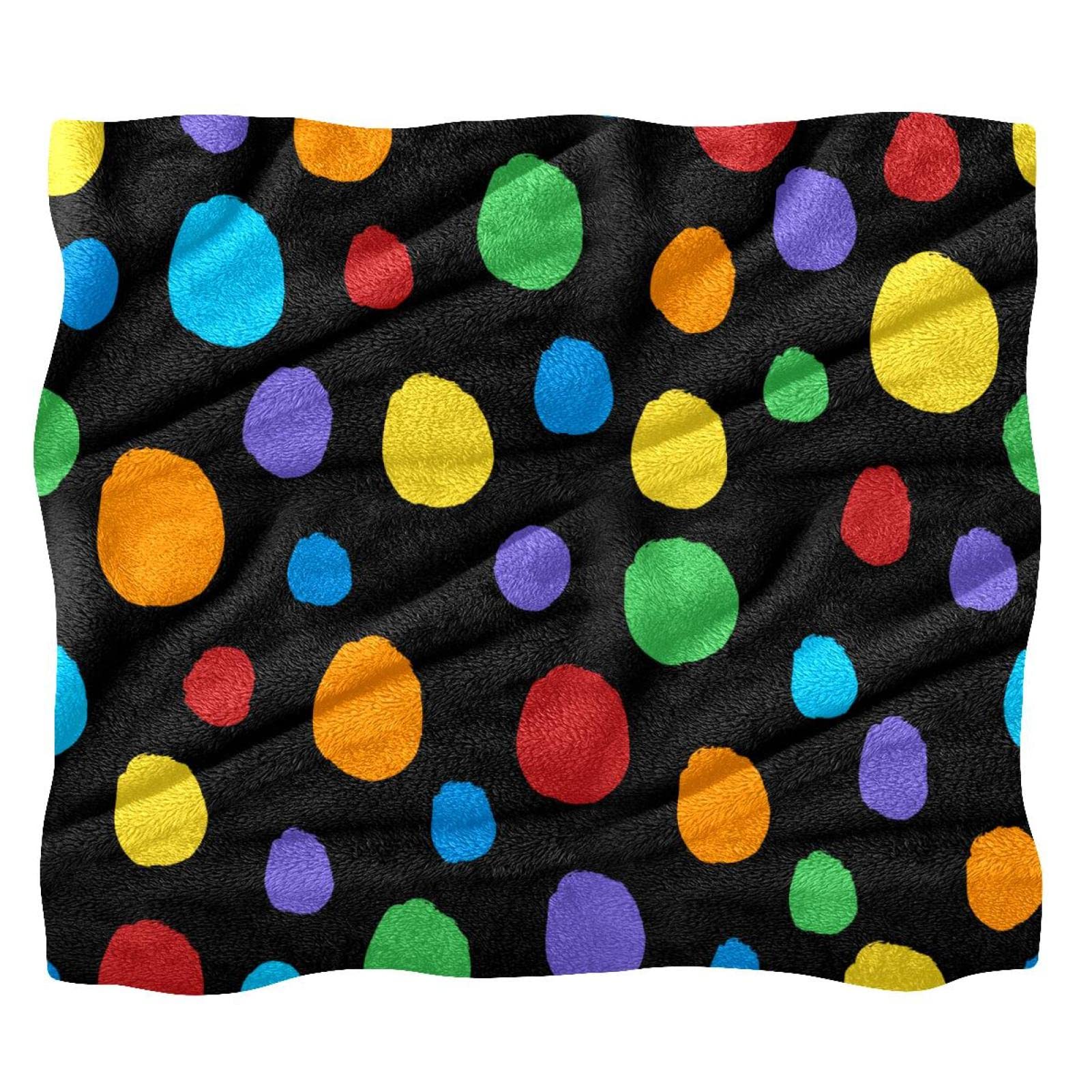 Couverture polaire à pois colorés couverture douce lit canapé