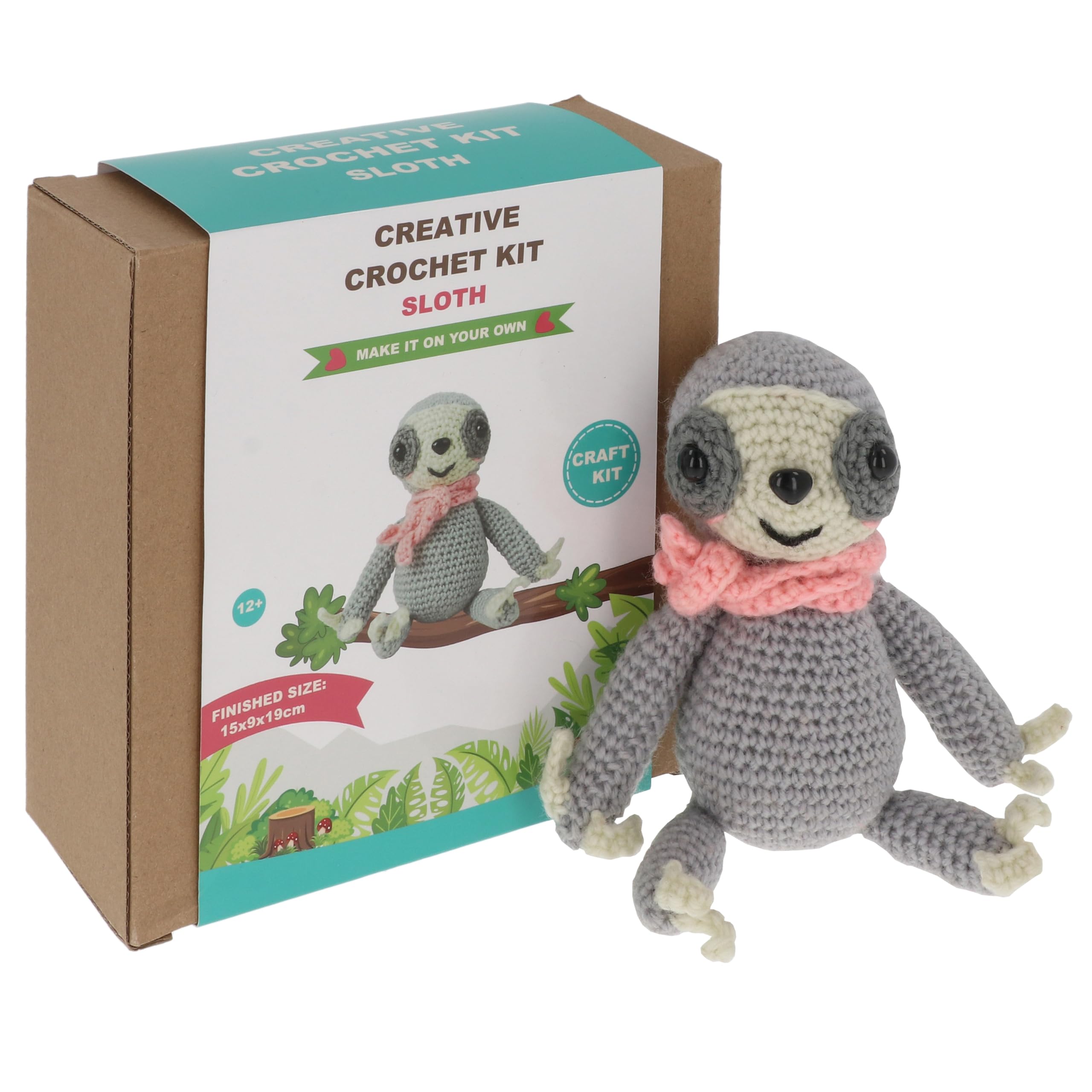 Shudehill Giftware Creative Crochet Kit for Adults – DIY Sloth Craft Set, Perfect for Beginners, Includes All Materials & Instructions for a Fun, Easy Crochet Project