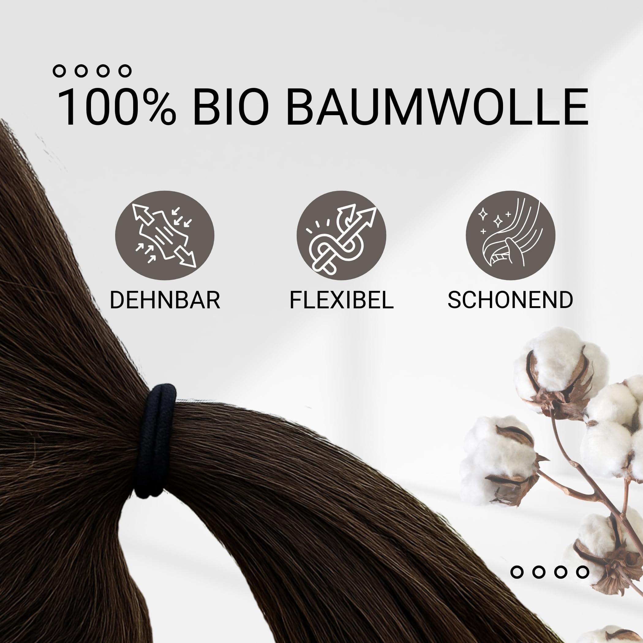 Haarallerliebst Women's Hair Bobbles Set of 20, Hair Bobbles Without Metal Made of Organic Cotton & Natural Rubber - Image 2