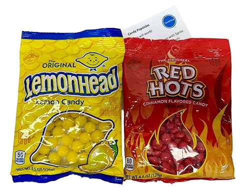 ThisNThat El paquete de caramelos nostálgicos de 4.5 onzas incluye (1) The Original Lemon Lemonhead (1) Tarjeta de recetas Red Hots & ThisNThat con