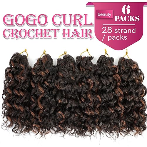 Miniatura 2 de Gogo - Cabello rizado de ganchillo de 8 pulgadas para mujeres negras, rizos de playa, cabello rizado con ondas de agua, extensiones de cabello