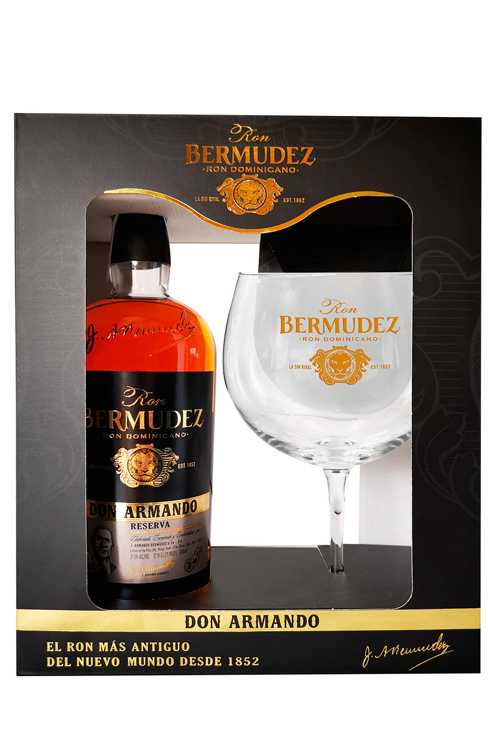 Bermudez RON BERMUDEZ RSVA. "DON ARMANDO" + Estuche COPA BALÓN 70CL 37.5% - 700 ml