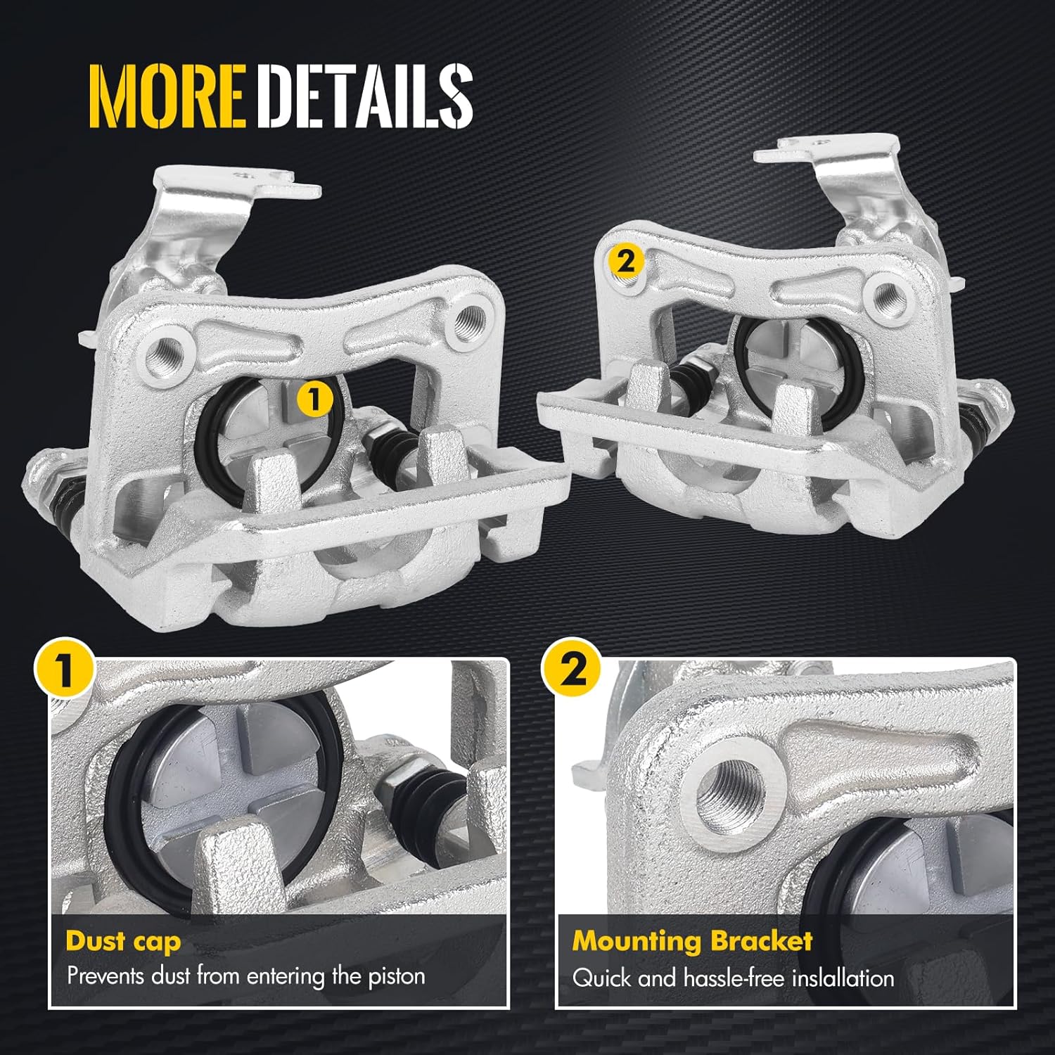 KUSATEC 19B7097 19B7096 Disc Brake Caliper with Bracket fit for Honda Accord 2013-2017; Both Left and Right side