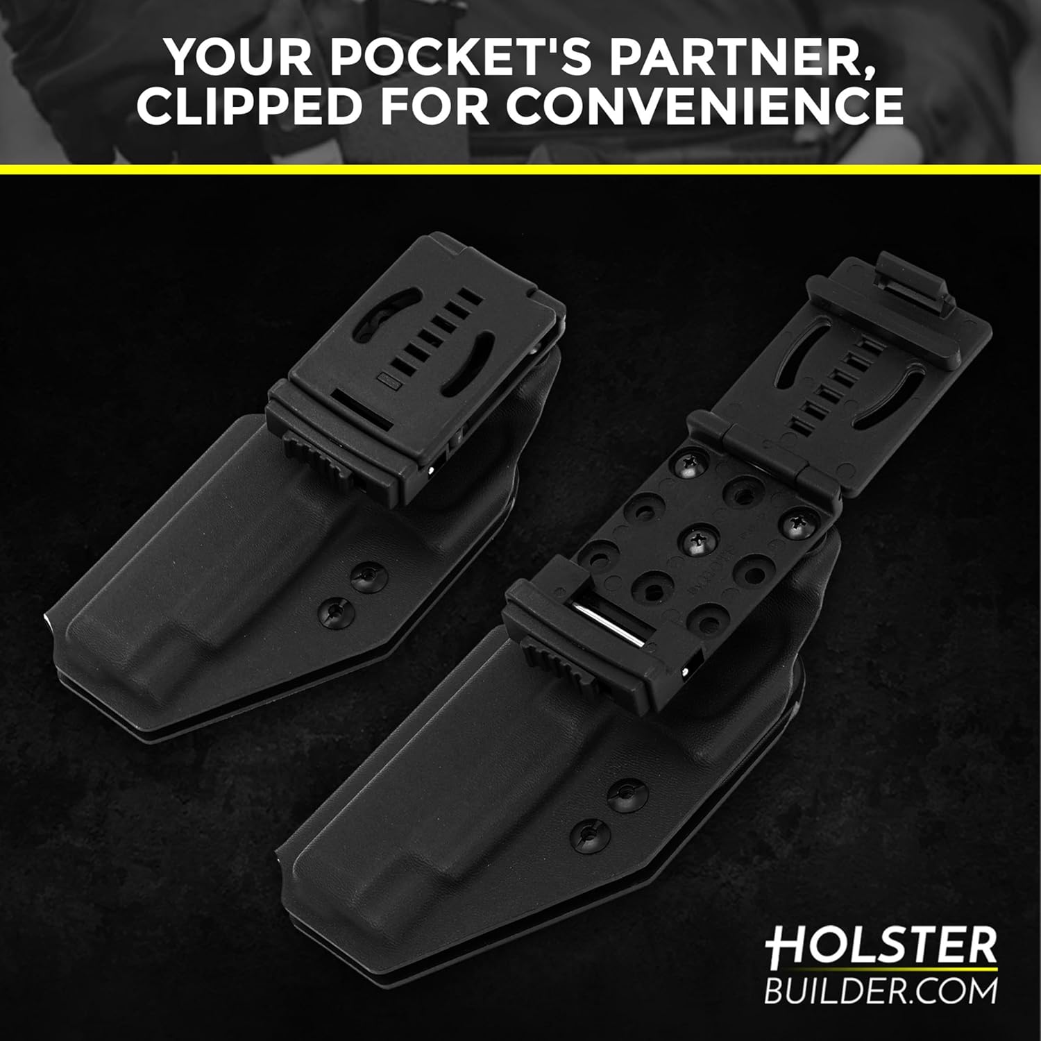Combat-Loops, Holster Belt Clip Polymer Attachment, Outdoor Loops with Mounting Holster Hardware, Mag Pouches Sheath Tools, Heavy Duty Tactical Accessories - Made in USA - Image 6