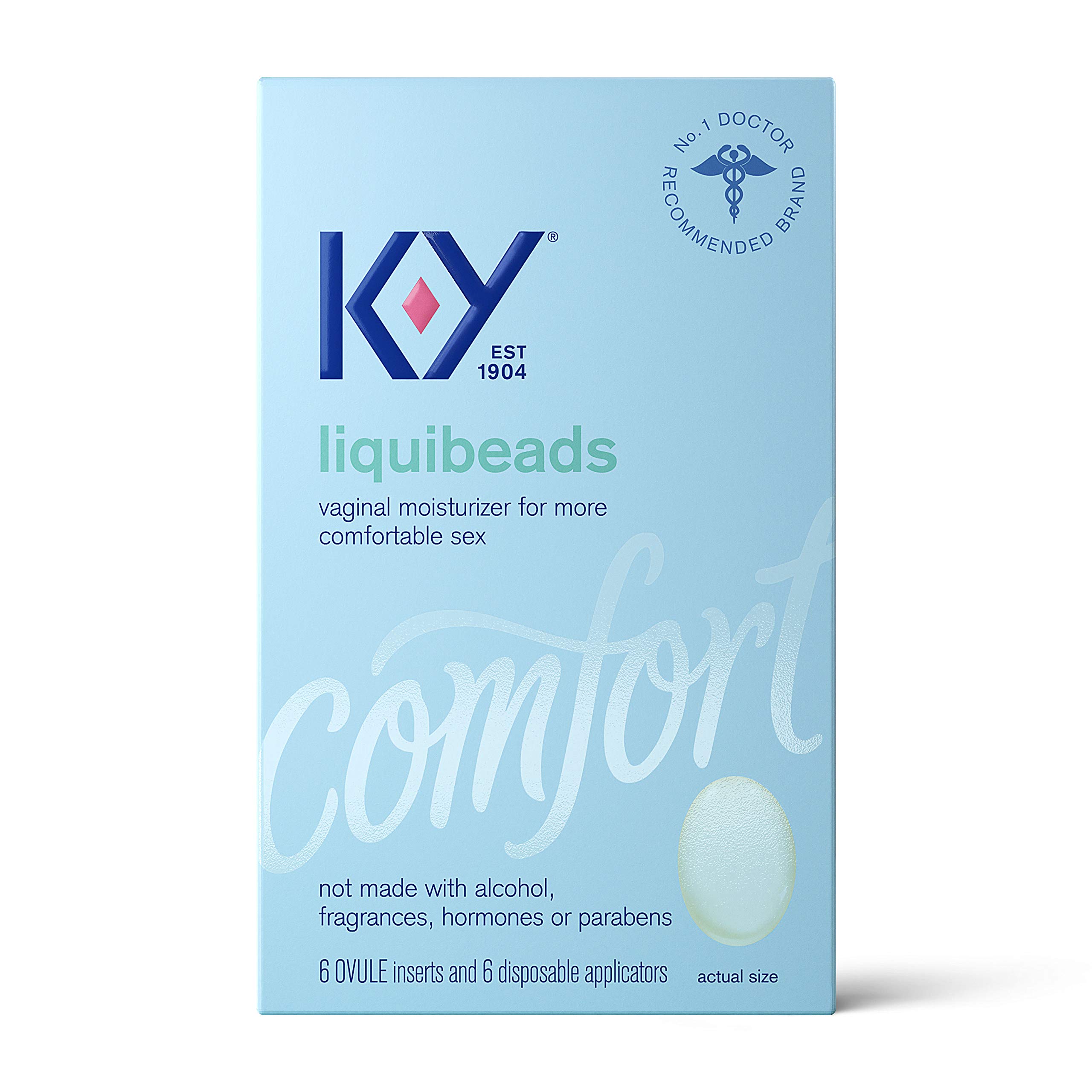 K-Y Liquibeads, Vaginal Moisturizer, Silicone-Based Formula, Safe to Use with Condoms, For Men, Wome