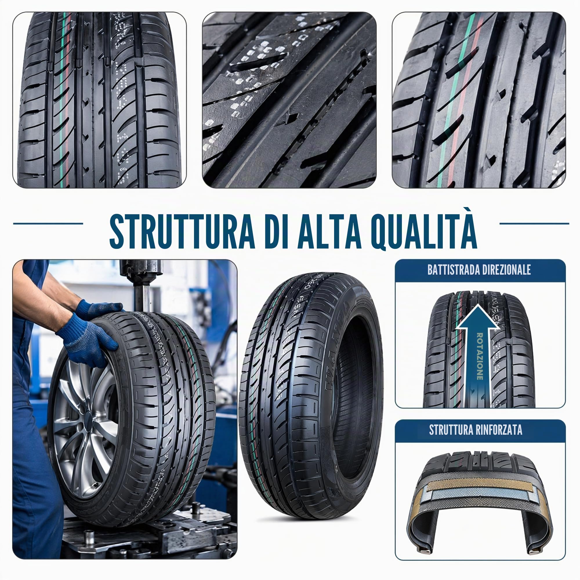 155/50R14 Pneumatico Senza Camera per Auto Compatta e Guida Cittadina da 14 Pollici | 155/50/R14 Sostituzione Tutto Anno con 155 50 14 Fianco Rinforzato 300 kPa Carico Massimo