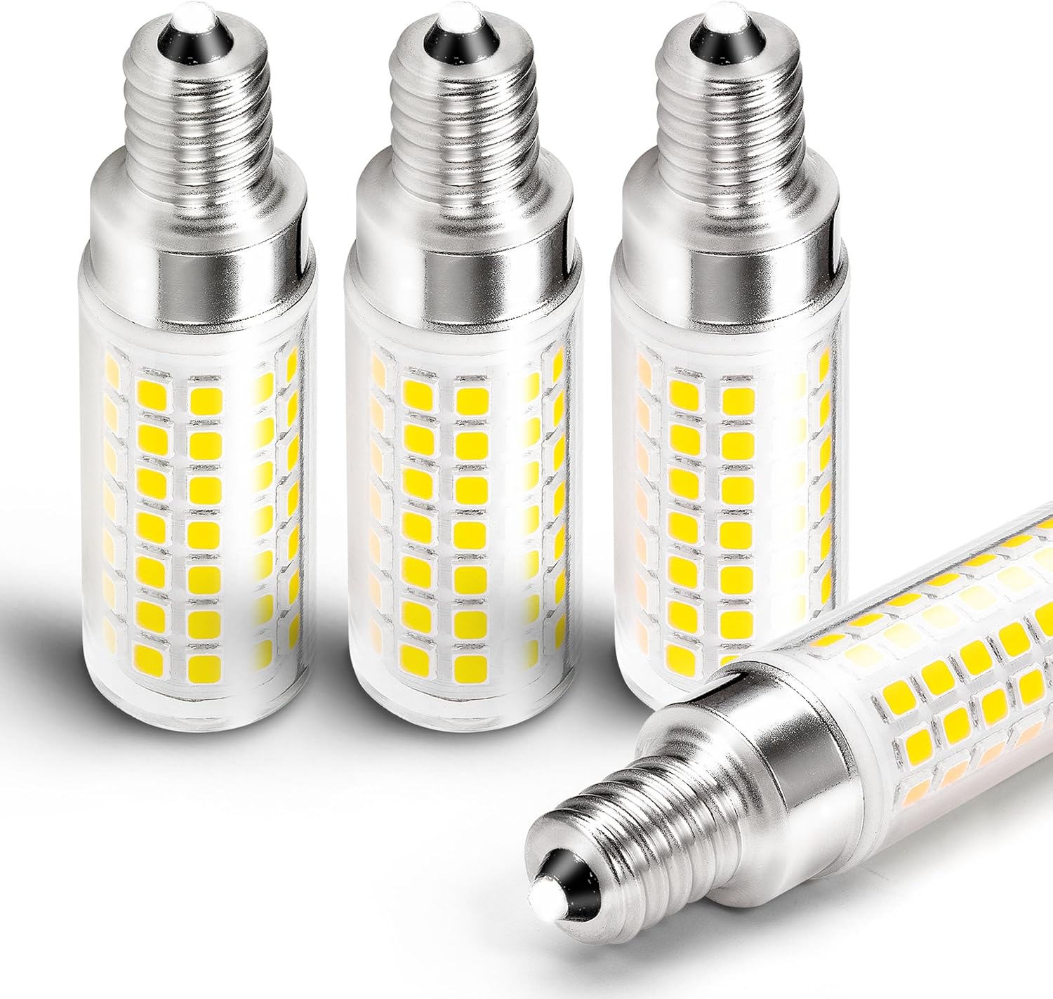 6W Dimmable E12 LED Ceiling Fan Bulb Natural White 4000K AC120V Equivalent 60 Watt E12 T6 C7 Candelabra Small Base for Desk lamp Wall Sconce Chandelier Pendant Lighting, 600lm, 4 Pack