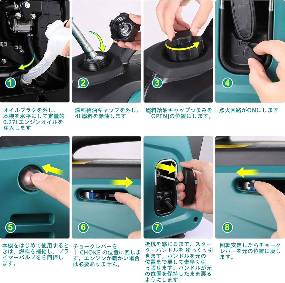 Amazon | FOALOTO インバーター発電機 防音型 ガソリン発電機 定格出力