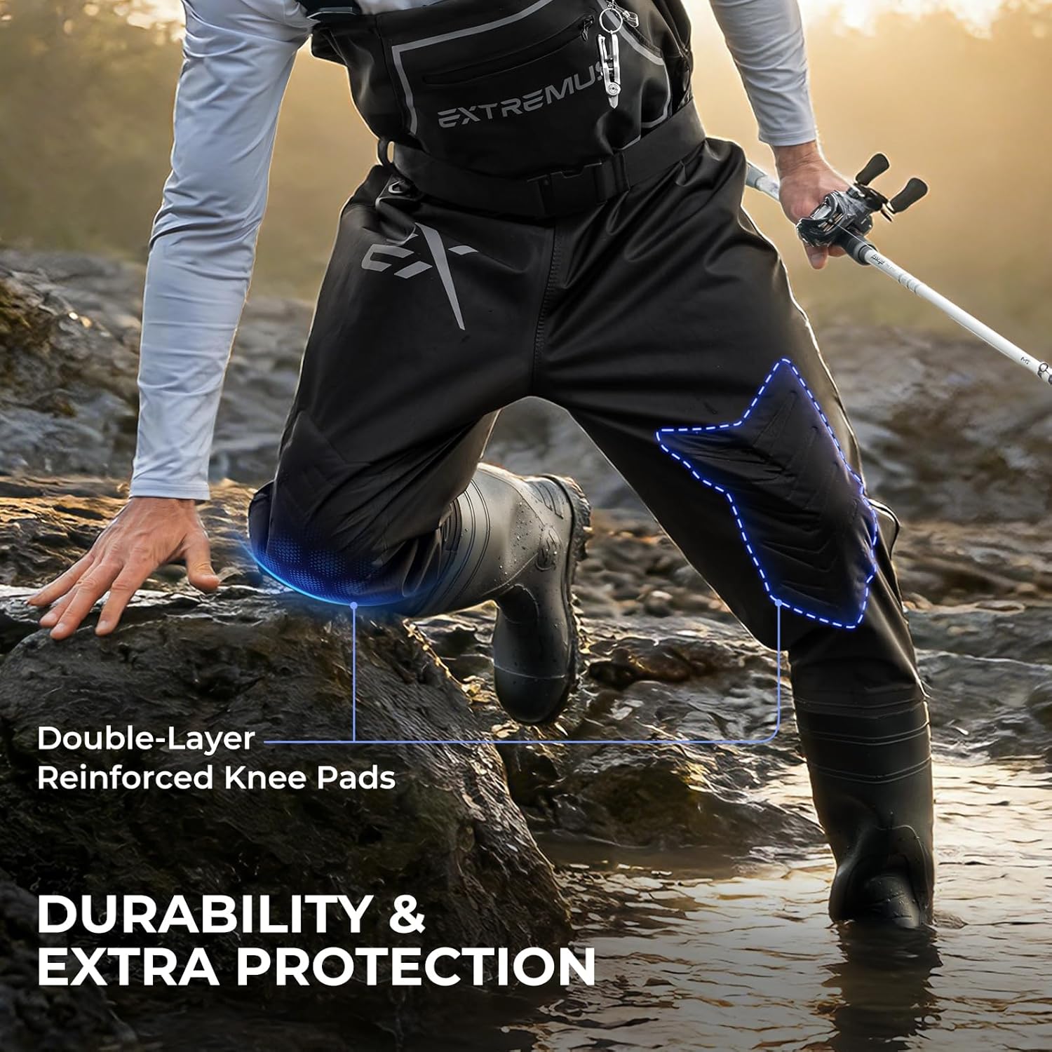 Extremus by KastKing MarshPro Hunting Waders for Men– Fishing Waders with Slip-Resistant Boots, Shock-Absorbing Insoles