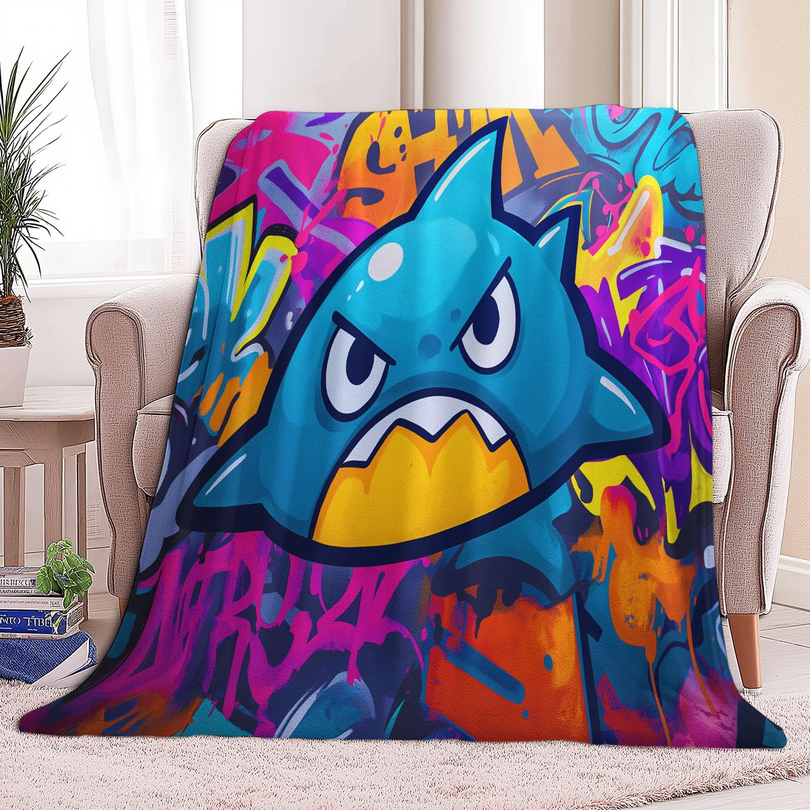 Koc polarowy w stylu potwora, narzuta na sofę polarową, gruby i ciepły koc na łóżko jednoosobowe, wysokiej jakości pled 220 x 240 cm