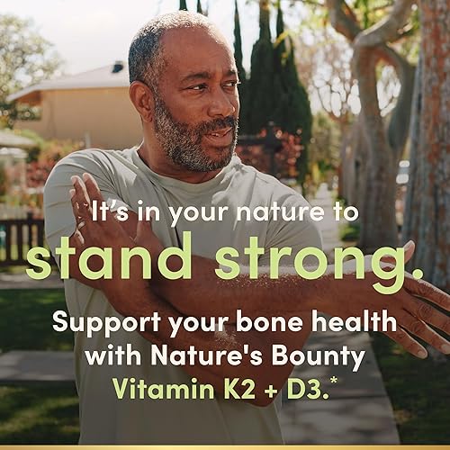 Miniatura 4 de Nature's Bounty Suplemento de vitamina D3 K2, 4000 UI de vitamina D3 más 100 mcg de vitamina K para apoyo a la salud cardíaca y ósea, suministro de