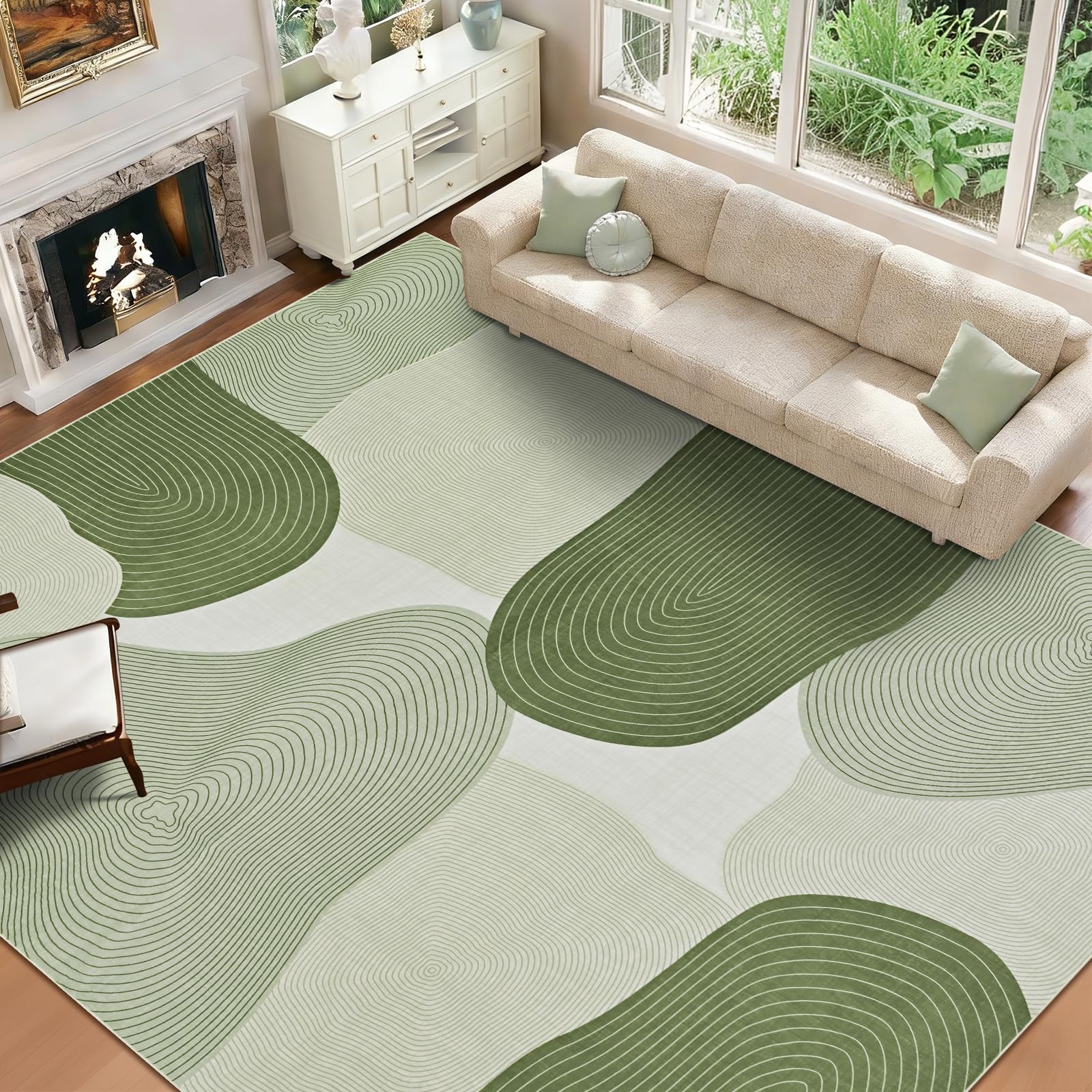 Tapis de salon facile d'entretien et durable contre les glissades 200 x 280 cm