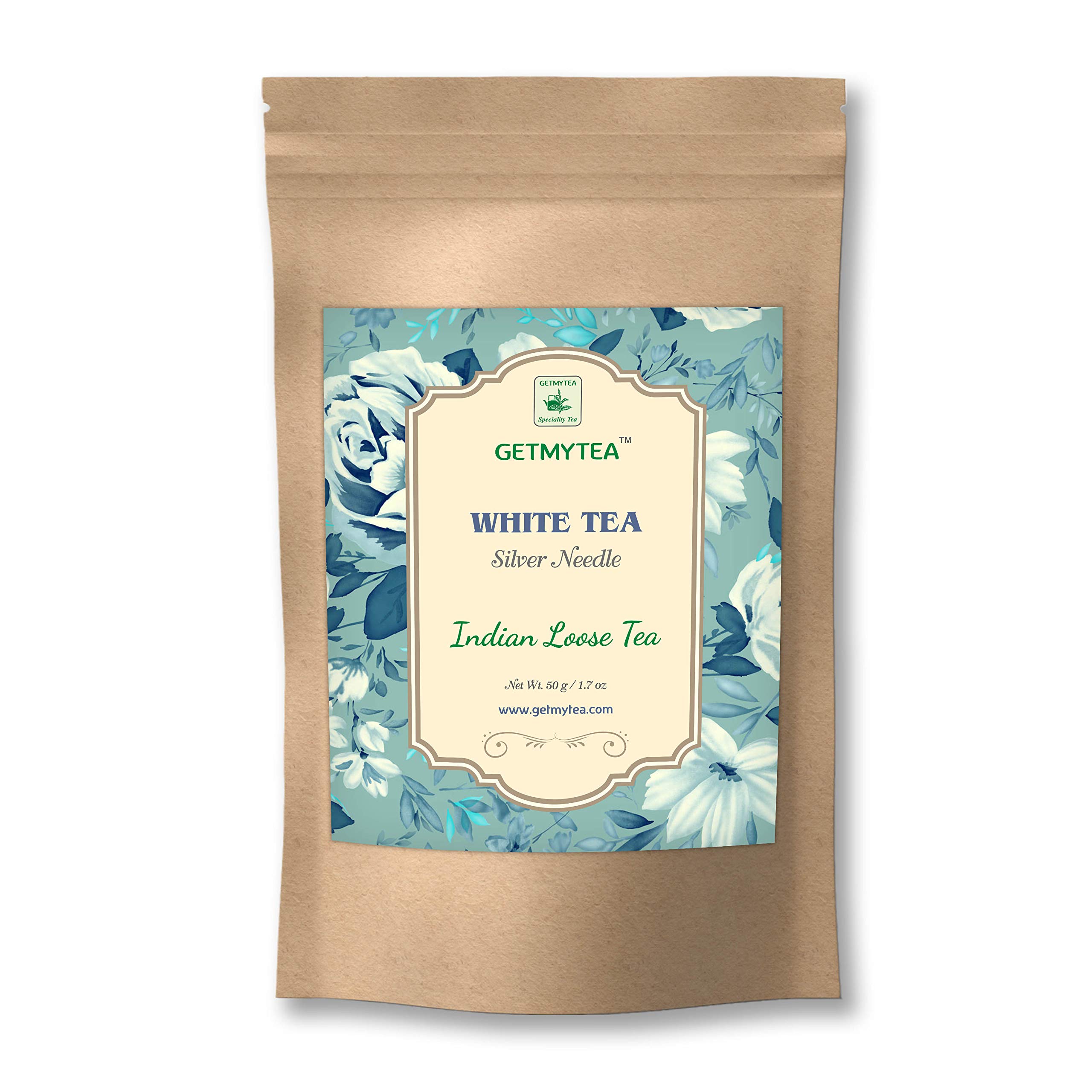 PEKOE TIPS TEA Silver Needle White Tea | High Anti Oxidants | Special Handpicked White Tea Leaves | Garden Fresh 50g (100 Cups)