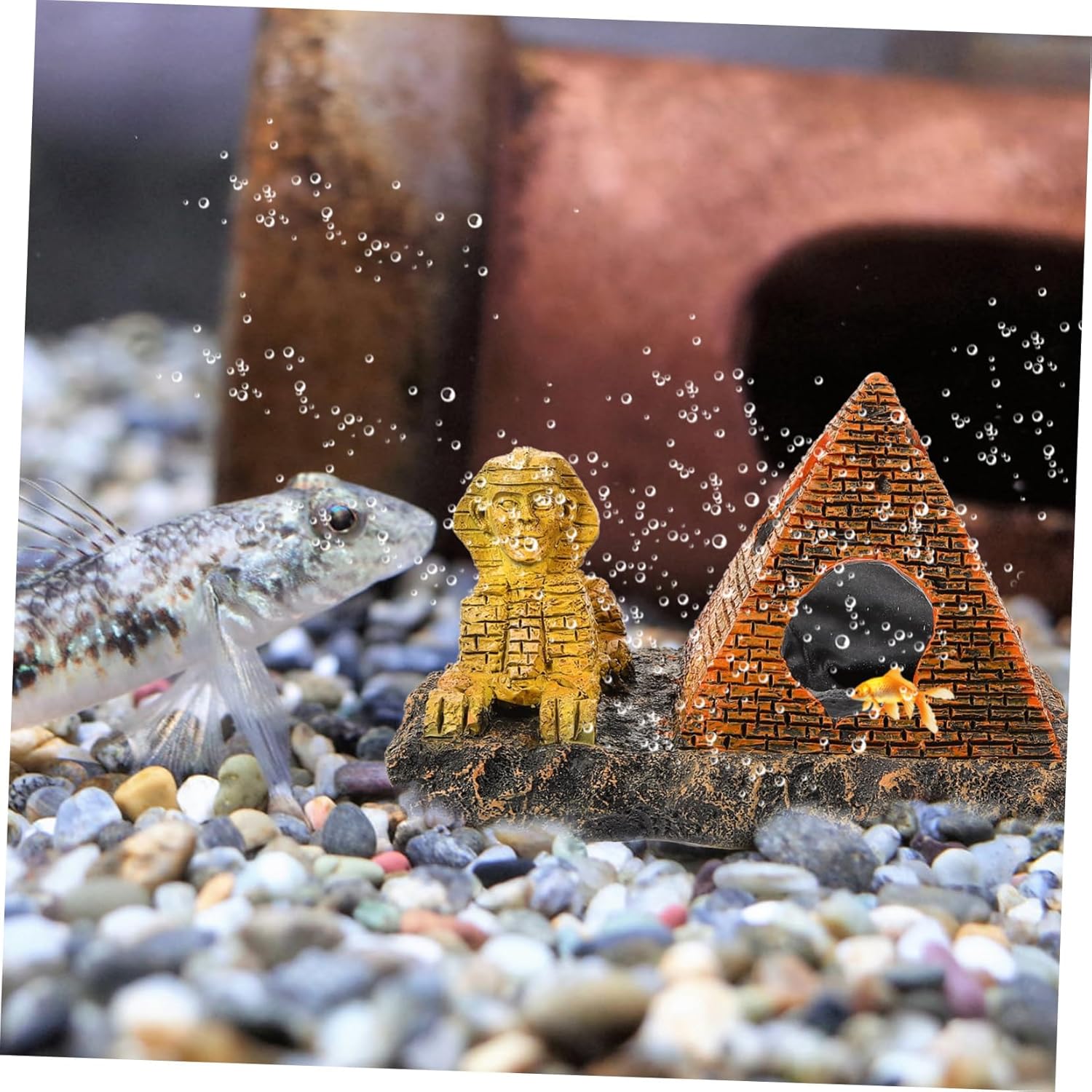 4pcs Fish Tank Landscaping Ornaments Decor Air Aquarium Plants Freshwater Fake Plant Aquarium Tank Coral Pyramid Aquarium Tanks Aquarium Plumbing Fittings Heat