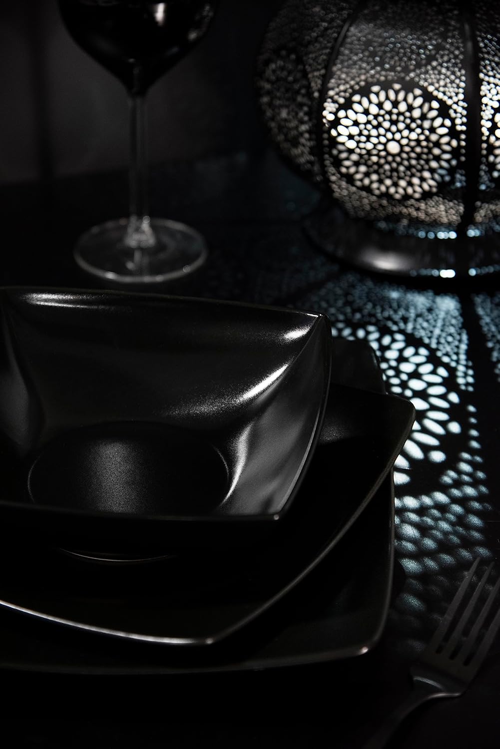 Excelsa Eclipse Dinner Service, Ceramic, Black