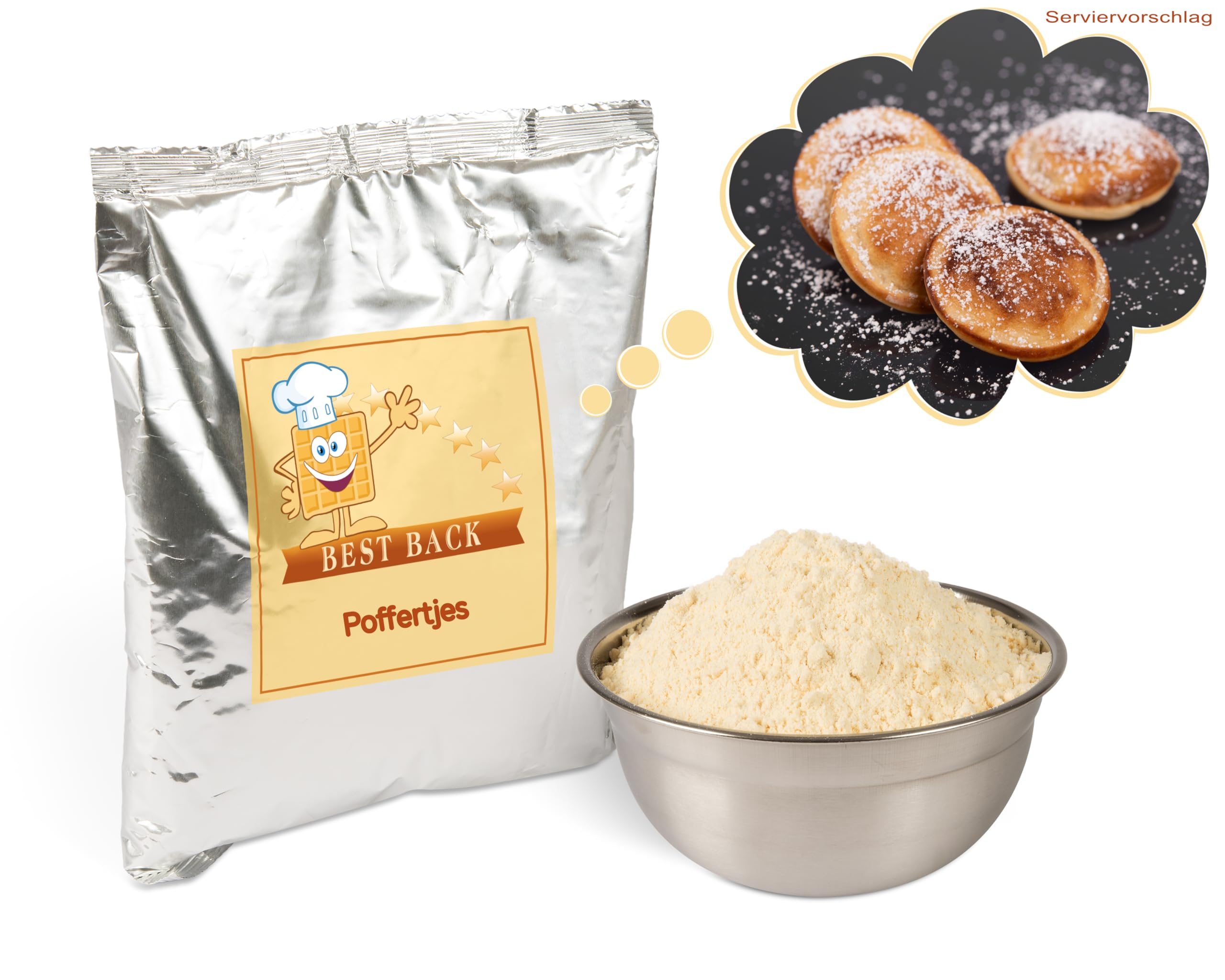 BEST BACK Poffertjes-Mix Backmischung 5 kg, 5er Pack (1 kg)