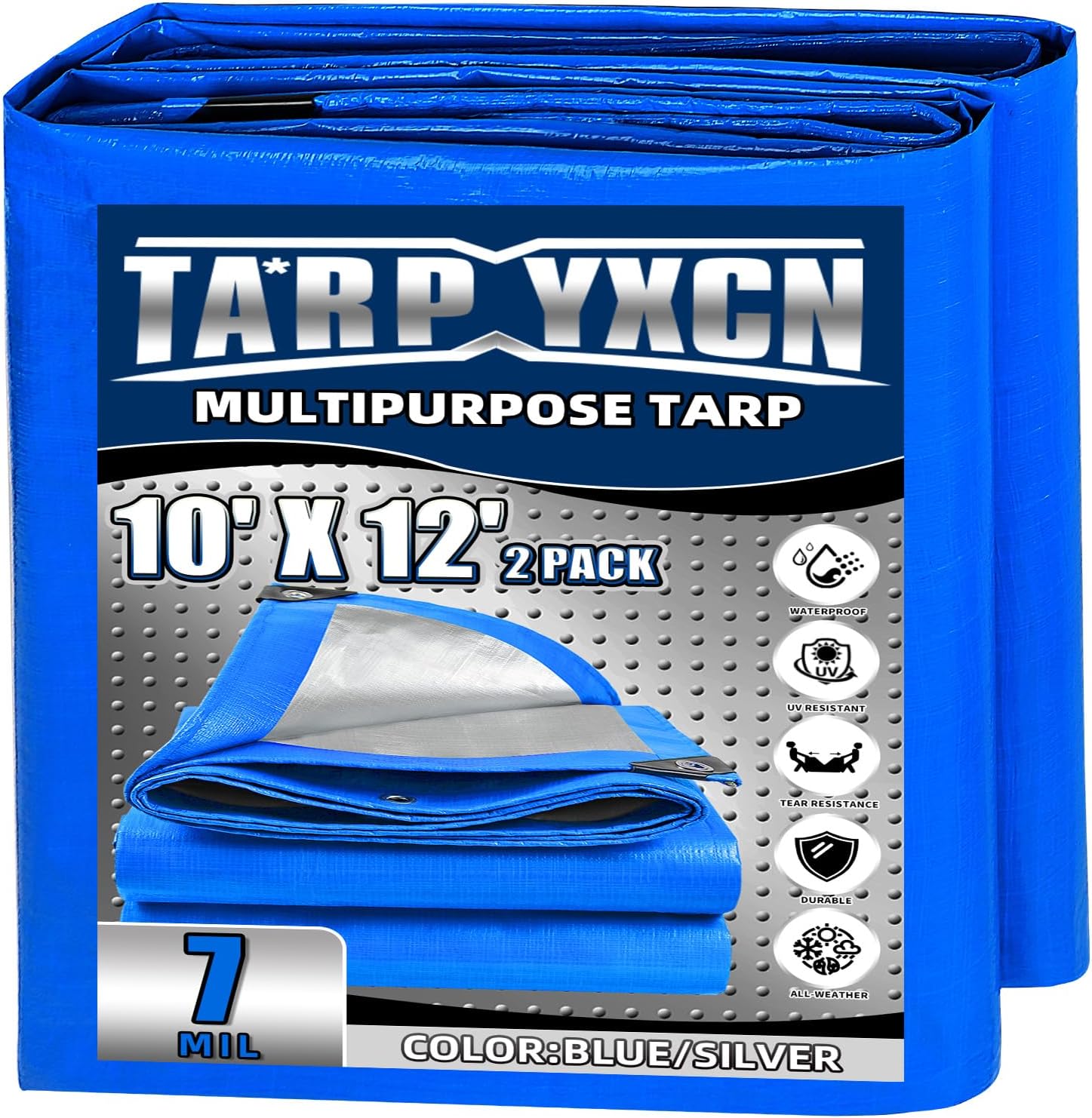 Green Heavy Duty Tarp 20x30 Feet, 12 Mil Thick Waterproof Poly Tarps Cover UV Resistant, Rip & Tear Proof with Metal Grommets Every 20 Inche