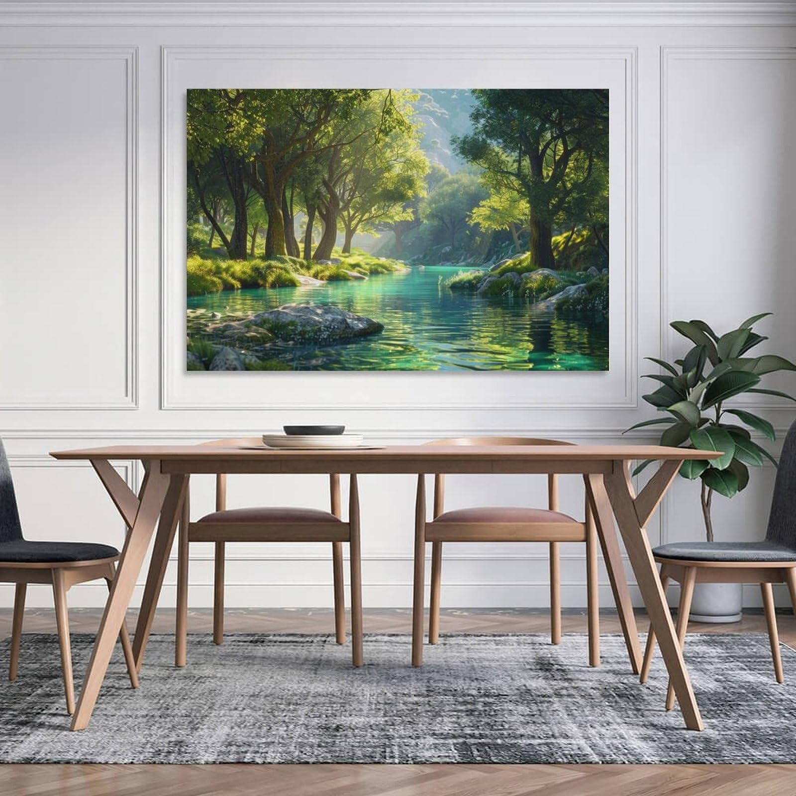 Amazon.co.jp: 絵画 森林公園インテリア 絵画 美しい自然の風景 植物