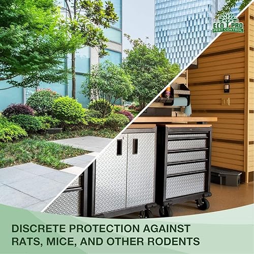 Miniatura 9 de Estaciones de cebo para ratas, paquete de 2 unidades, estación recargable para cebo para ratones para exteriores con cerraduras y llaves, caja de