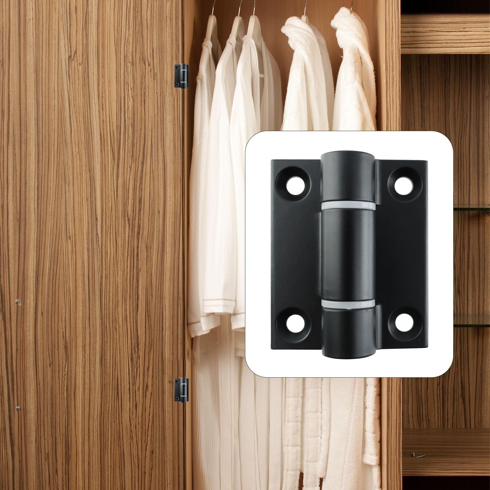 Silent Adjustable Door Hinges - Black -5 Silent Adjustable Door Hinges - Black -5