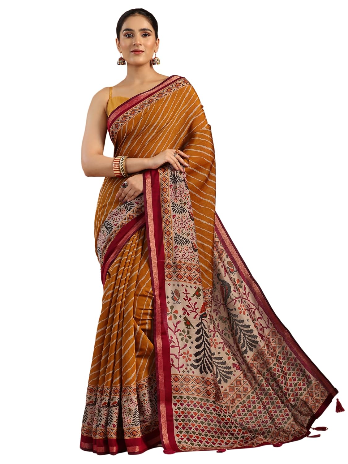 Libas Printed Cotton Blend Saree With Unstitched Blouse Piece - Review, Price and Buying Guide