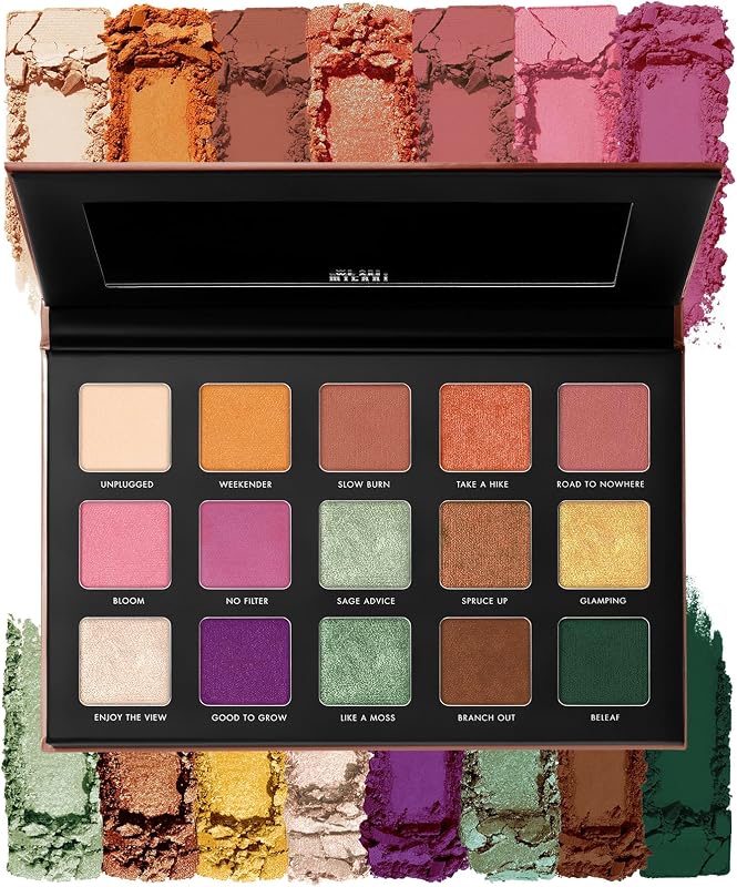 Milani Gilded Terra Eyeshadow Palette - Paletas de sombras de ojos para un color intenso, 15 sombras de ojos hiperpigmentadas